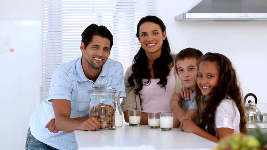 family eating salmon cookies